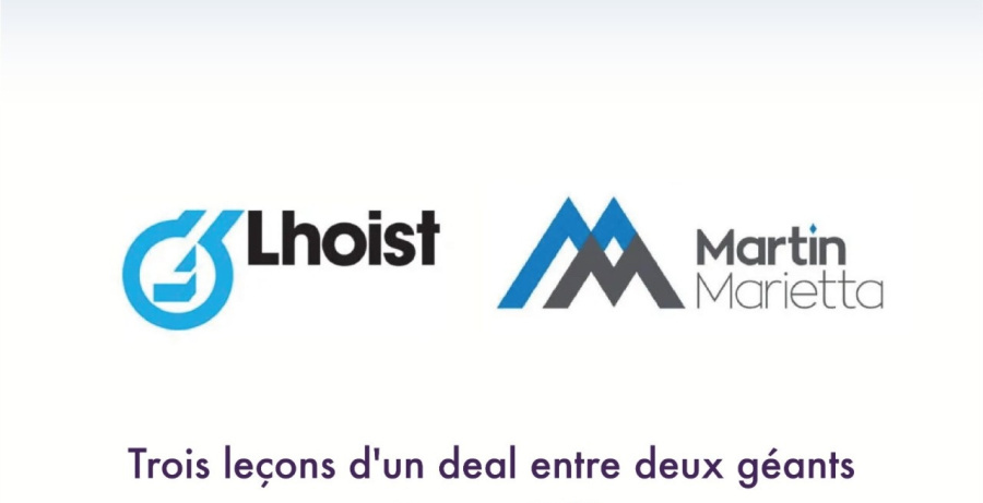 Logos de Lhoist et Martin Marietta illustrant les leçons d'un accord majeur de transmission d'entreprise familiale.